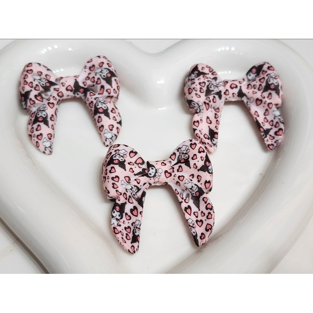 Kuku Karomi Bow Beads 2 Pcs Focal Beads Silicone Beaded Pen Jewelry Making
